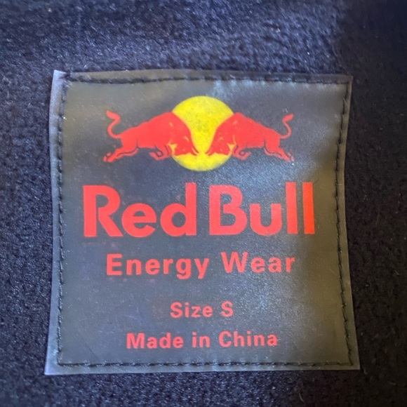 Red Bull Energy Drink Embroidered Soft Lightweight Black Fleece Jacket Small EUC - Picture 4 of 4